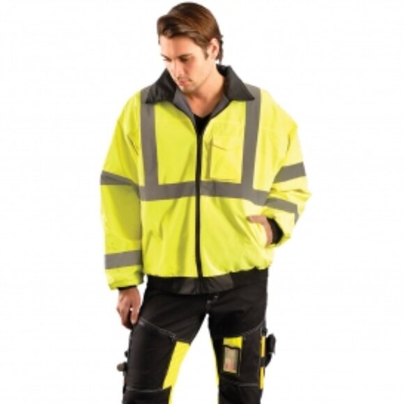 NWT OccuNomix Type R Class 3 Value Bomber Jacket 3X - Yellow/Lime - Picture 3 of 3